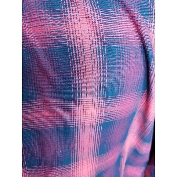 Eddie Bauer Womens Shirt Small Pink Black Soft Checkered Plaid Button Up Collar - Picture 10 of 11
